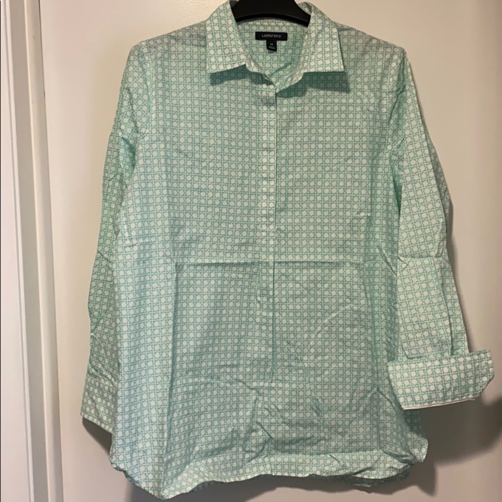 Women’s Lands End 1/2 Button Down Blouse
